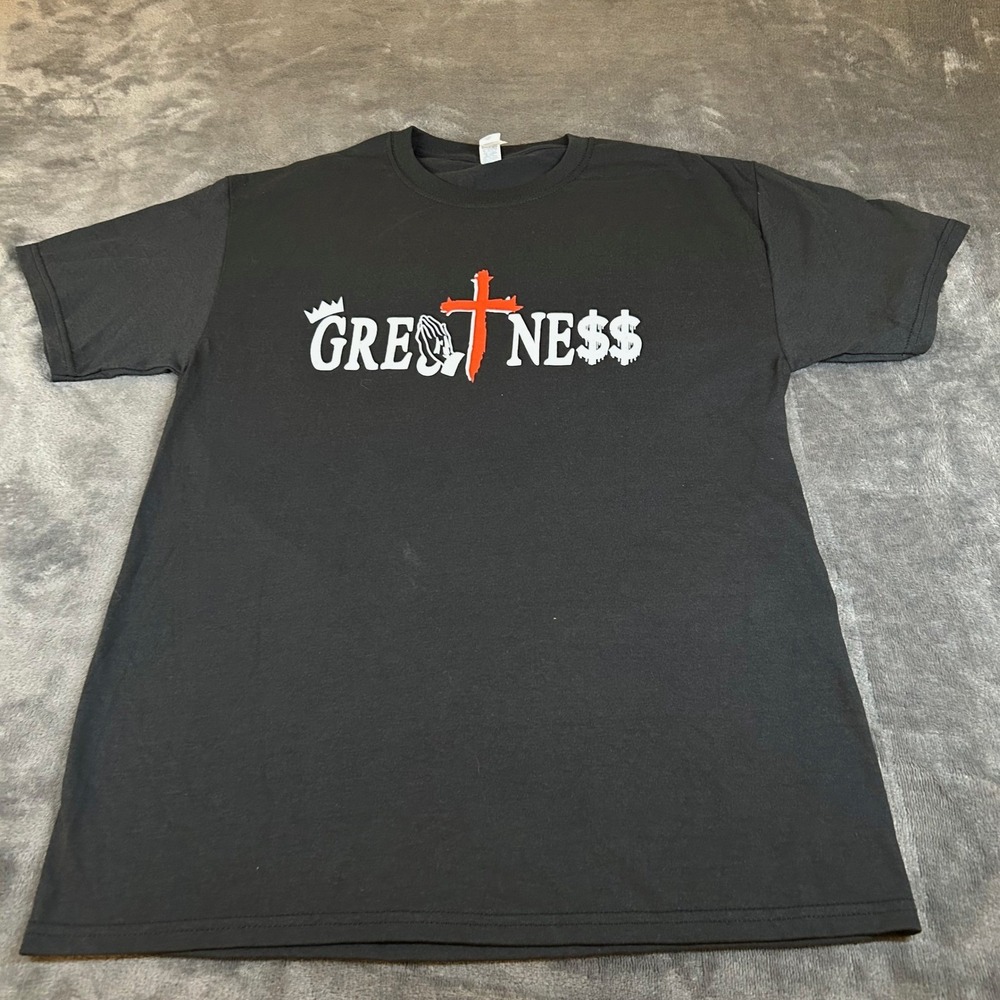 Jerzees Dri Power T Shirt Mens Medium Black Greatness Graphic Tee